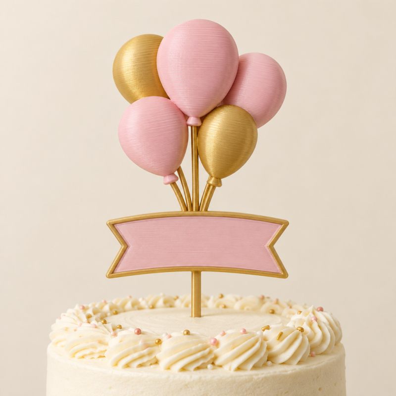 Balloon Name Cake Topper