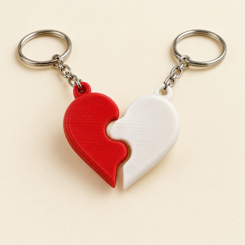 Puzzle Heart Keychain Pair