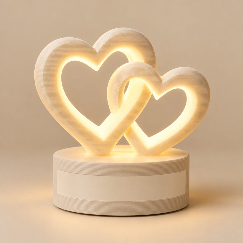 Two Hearts Anniversary Lamp