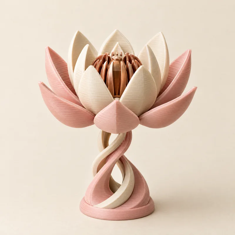 Blooming Mechanical Lotus – 3D printed by AVA 3D Lab, Kolkata