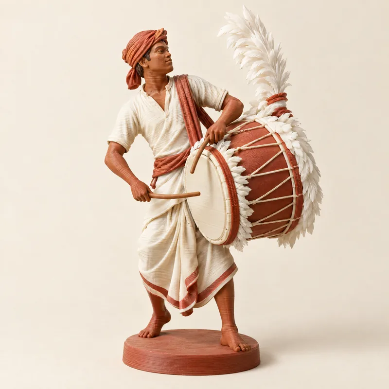 Dhaki Drummer – 3D printed by AVA 3D Lab, Kolkata