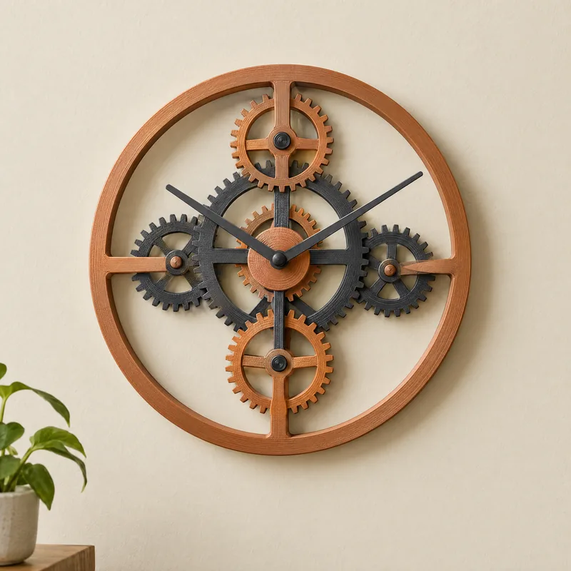 Exposed Gear Wall Clock – 3D printed by AVA 3D Lab, Kolkata