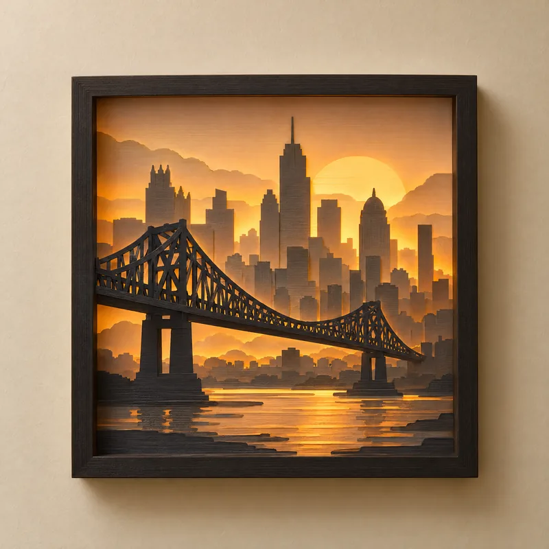 City Skyline Shadow Box