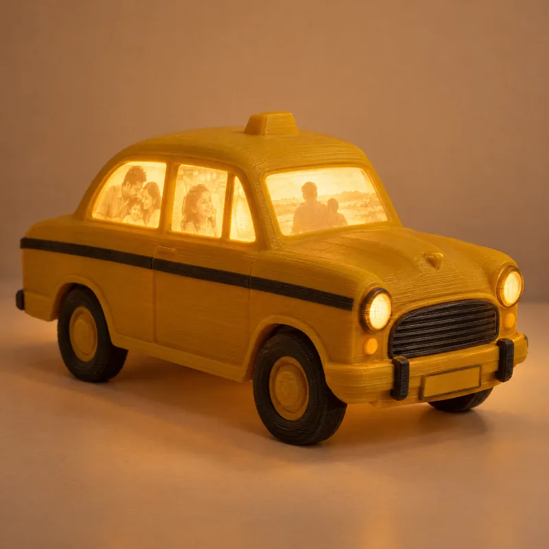 Kolkata Taxi Photo Lamp – 3D printed by AVA 3D Lab, Kolkata