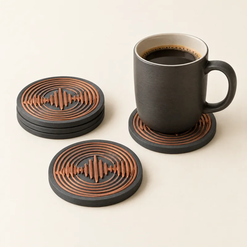 Soundwave Coasters – 3D printed by AVA 3D Lab, Kolkata