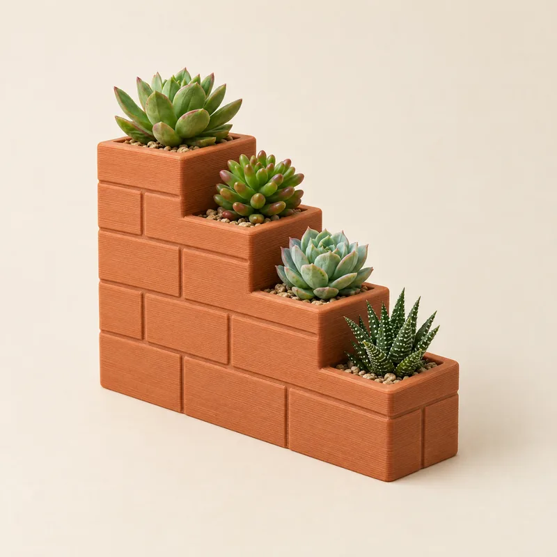 Brick Stairs Planter – 3D printed by AVA 3D Lab, Kolkata