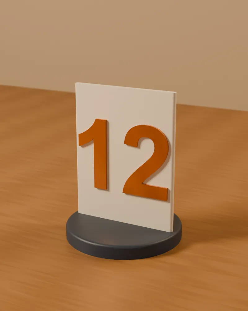 Table Number Stand – 3D printed by AVA 3D Lab, Kolkata